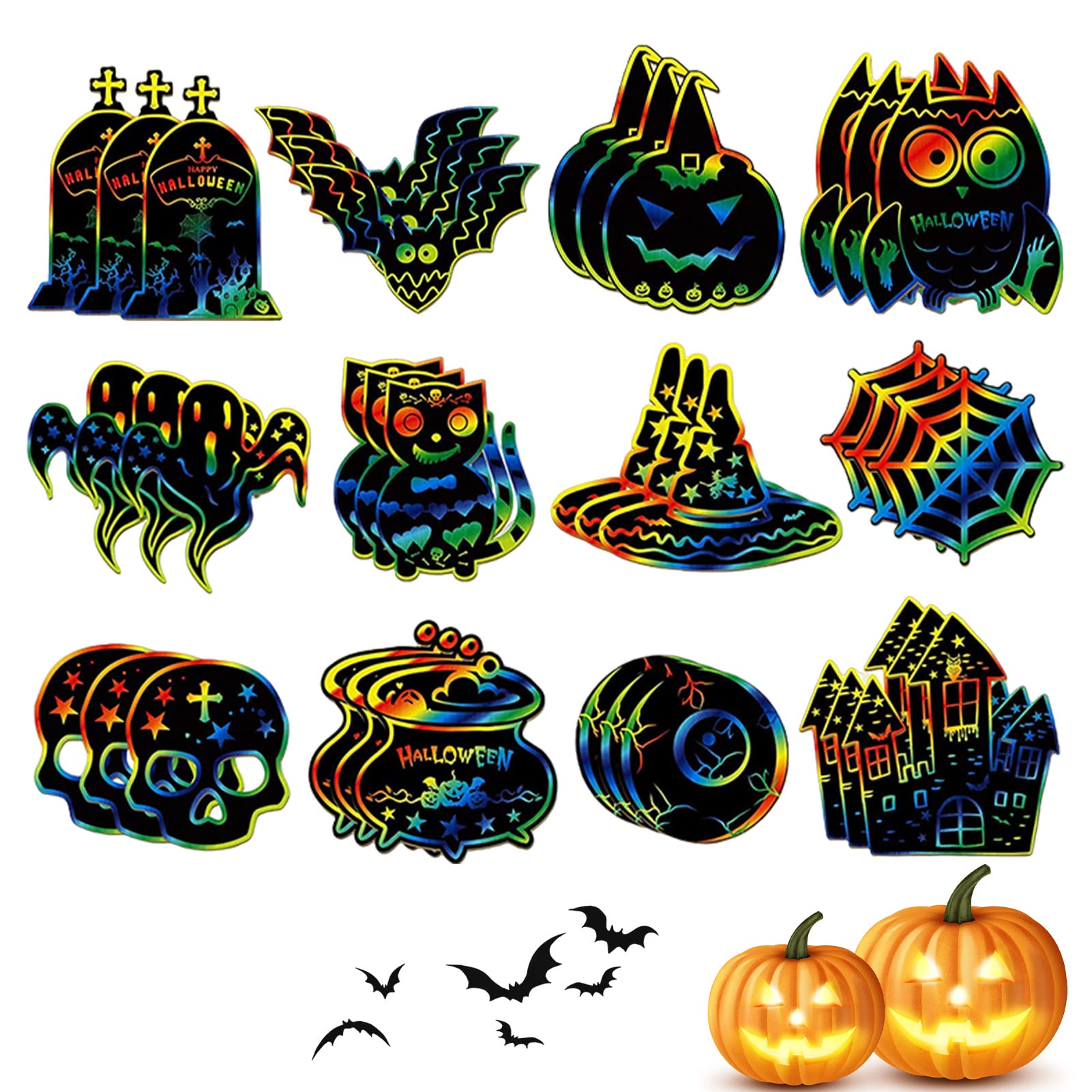 Ornements fantômes d'Halloween : lot de 5 pendentifs crâne faits main pour maison