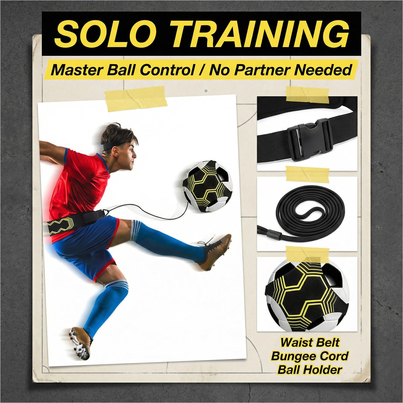 PORFOYO Kit Allenamento Calcio, Set Allenamento Calcio con Scala di Coordinamento 6m, 12 Cinesini, 1 Corda da Salto, Bande Elastiche, Accessori per L'allenamento di Calcio, Set di velocità E Agilità
