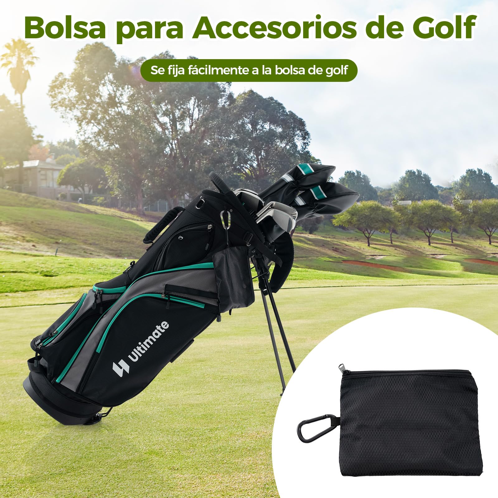 COSTWAY Juego Completo de Accesorios de Golf para Hombres y Mujeres, Pelotas, Tees, Toalla, Cinturón, Sombrero de Golf, Herramienta de División, Marcador de Bolas y Bolsa de Almacenamiento