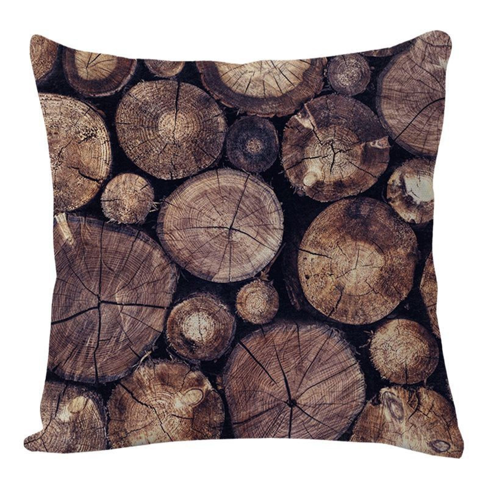 Wazylphin Cushion Covers Brown Tree Pillow Cases Cotton and Linen Cushions with Covers Included Zipper Sofa Cushions Soft Pillowcase Living Room Pillow Cover Bedroom Cushion Cover 60x60cm/1 Pack