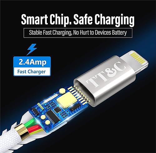Miniatura 3 de TT&C Cable Lightning corto para iPhone de 1 pie, sincronización y cable de datos de carga para iPhone 1414 Pro14 Pro Max 1313 Pro 1211 XsXs MaxXrX88
