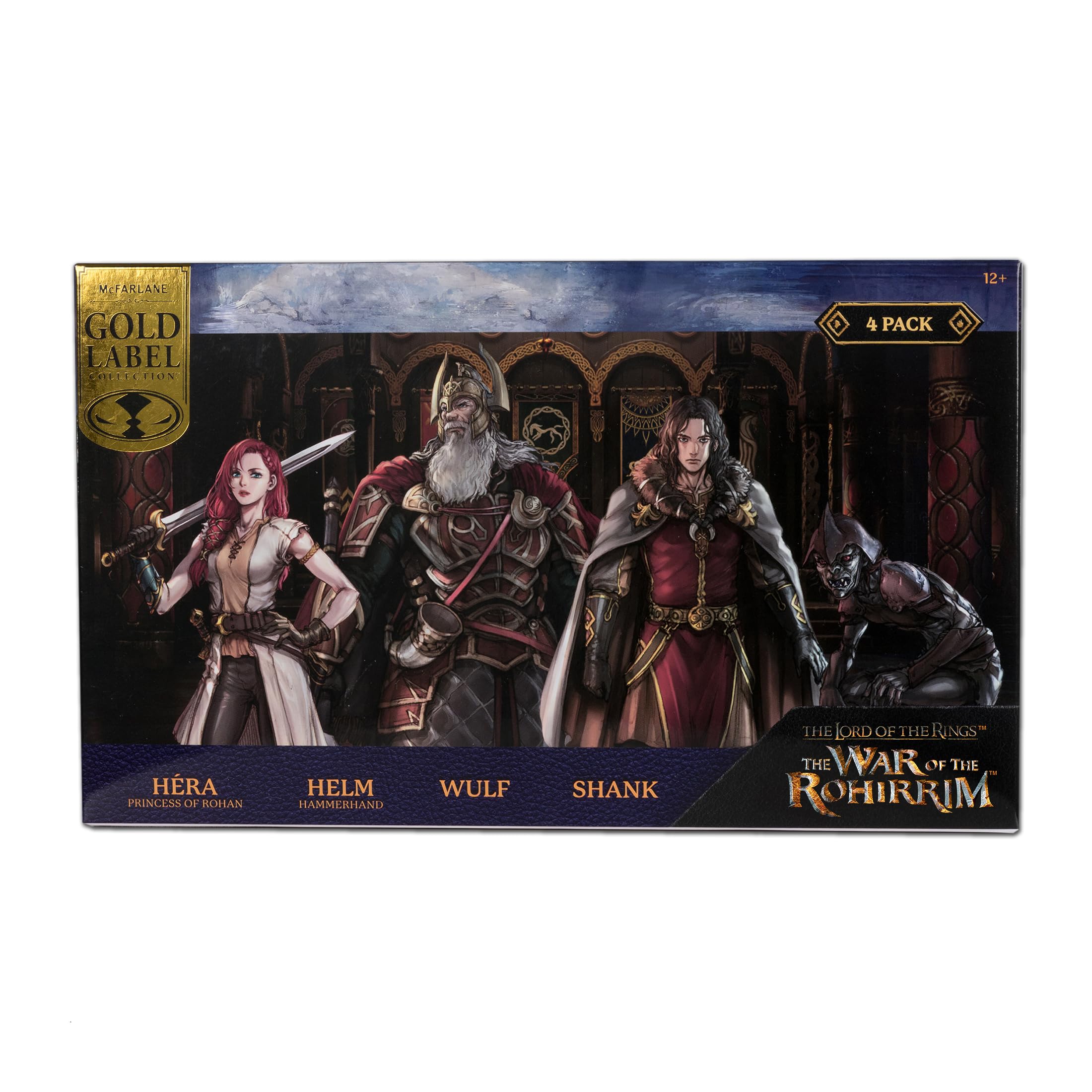 McFarlane Toys - Il Signore degli Anelli: La Guerra dei Rohirrim 4 pollici Action Figure Etichetta Oro Confezione da 4