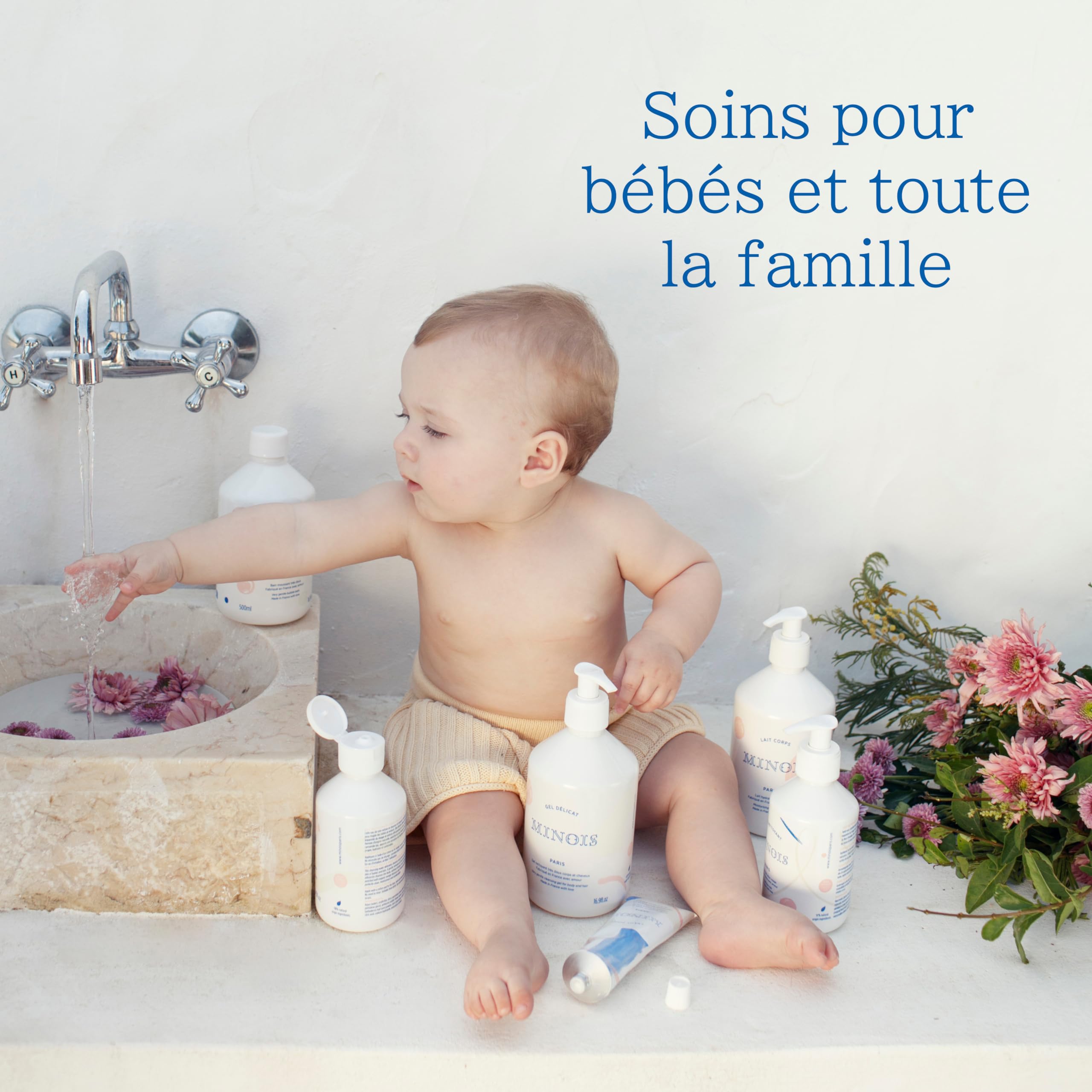 Minois Paris - Lessive Naturelle pour Bébé - Dès La Naissance – Respect des Peaux Sensibles – Senteur Fleur d’Oranger – Sans Huiles Essentielles & Sans Allergènes - 22 Lavages - Made in France