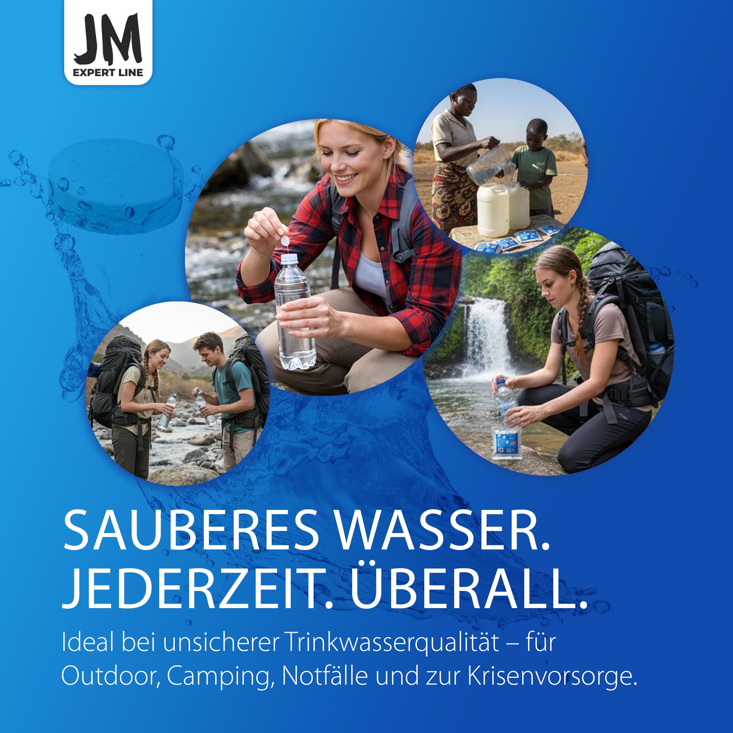 Tabletki do dezynfekcji wody [24 szt.] w 100% wolna od zarazków woda pitna [Aquasecure] formuła I bezpieczne substancje czynne | tabletki do oczyszczania wody idealne do niezawodnej ochrony