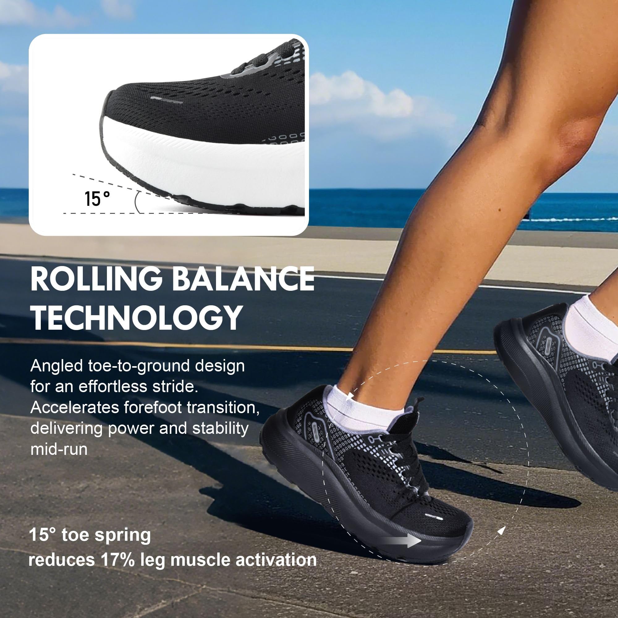JACKSHIBO Zapatos de punta ancha para hombre, con soporte de arco, tenis anchos para correr, caminar, tenis, ortopédico, fascitis plantar, entrenamiento con suela gruesa acolchada cero caída