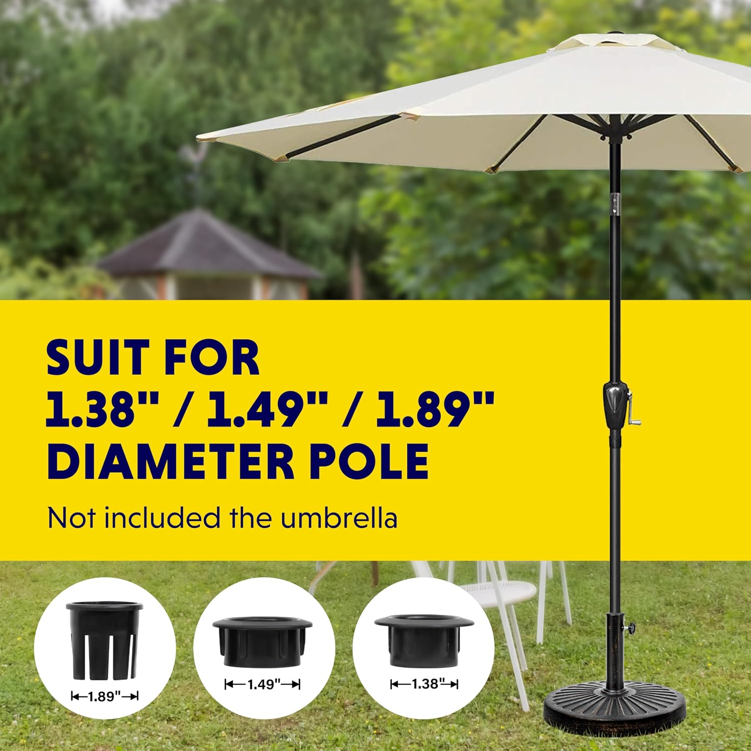 iPower 18.11" 30.86lbs Outdoor Umbrella Base Heavy Duty Round Stand for Poolside, Deck, Patio, Garden, Bronze