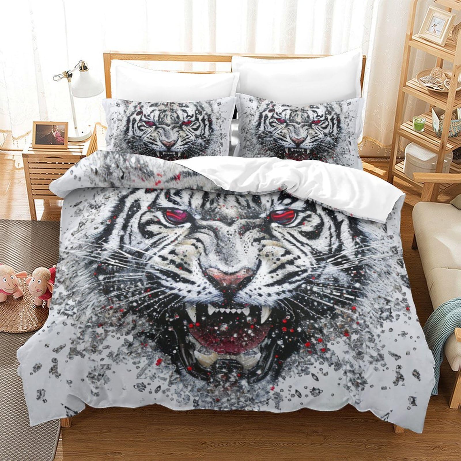 Parure de lit tigre 3D pour transformer l'ambiance de votre chambre adulte