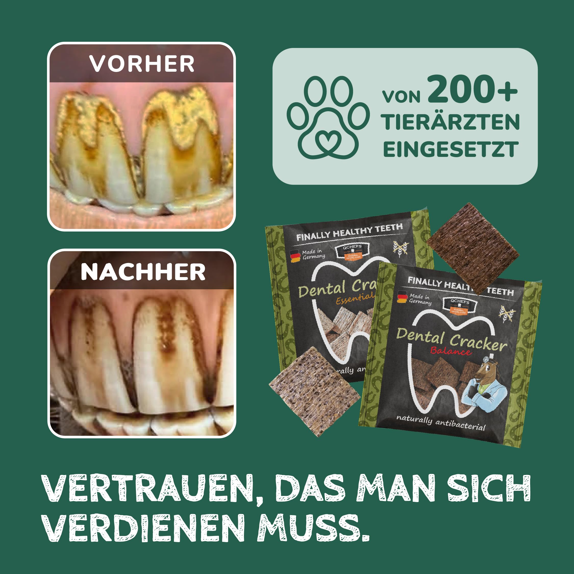 QCHEFS 8er Pack Zahnputz-Cracker Balance Pferd gegen Zahnstein Mundgeruch | Ohne Bürste, Gesunde Leckerlis gegen Zahnstein & Mundgeruch, Tägliche Zahnreinigung