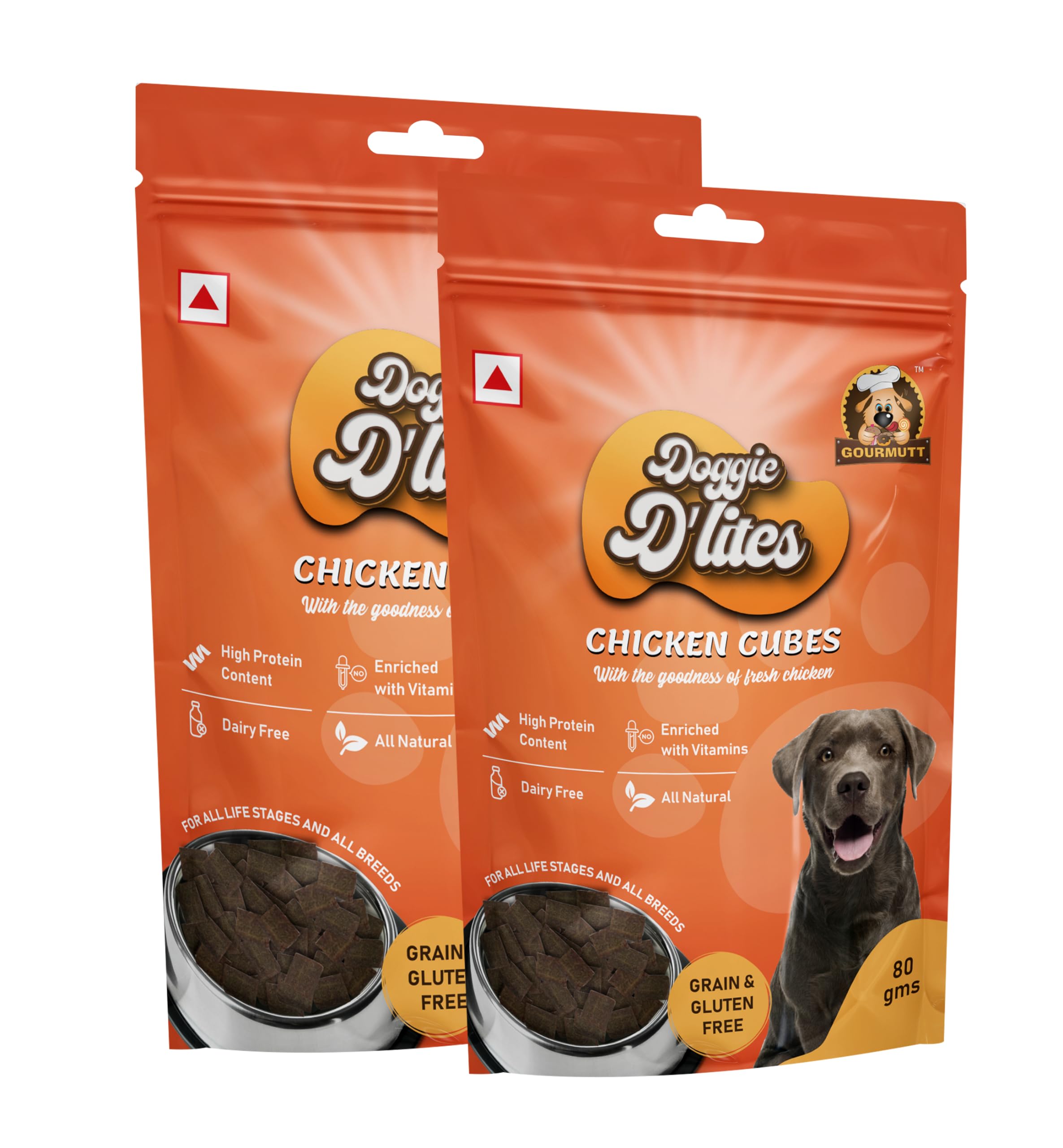 Doggie D'Lites Grain Free Chicken Cubes with The Goodness of Fresh Chicken for Dogs and Puppies (Buy 1 Get 1 Free)