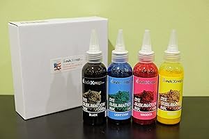 INKXPRO 4X100ml Sublimation Ink Refill for Epson WF7720, WF7710, XP430 Printers