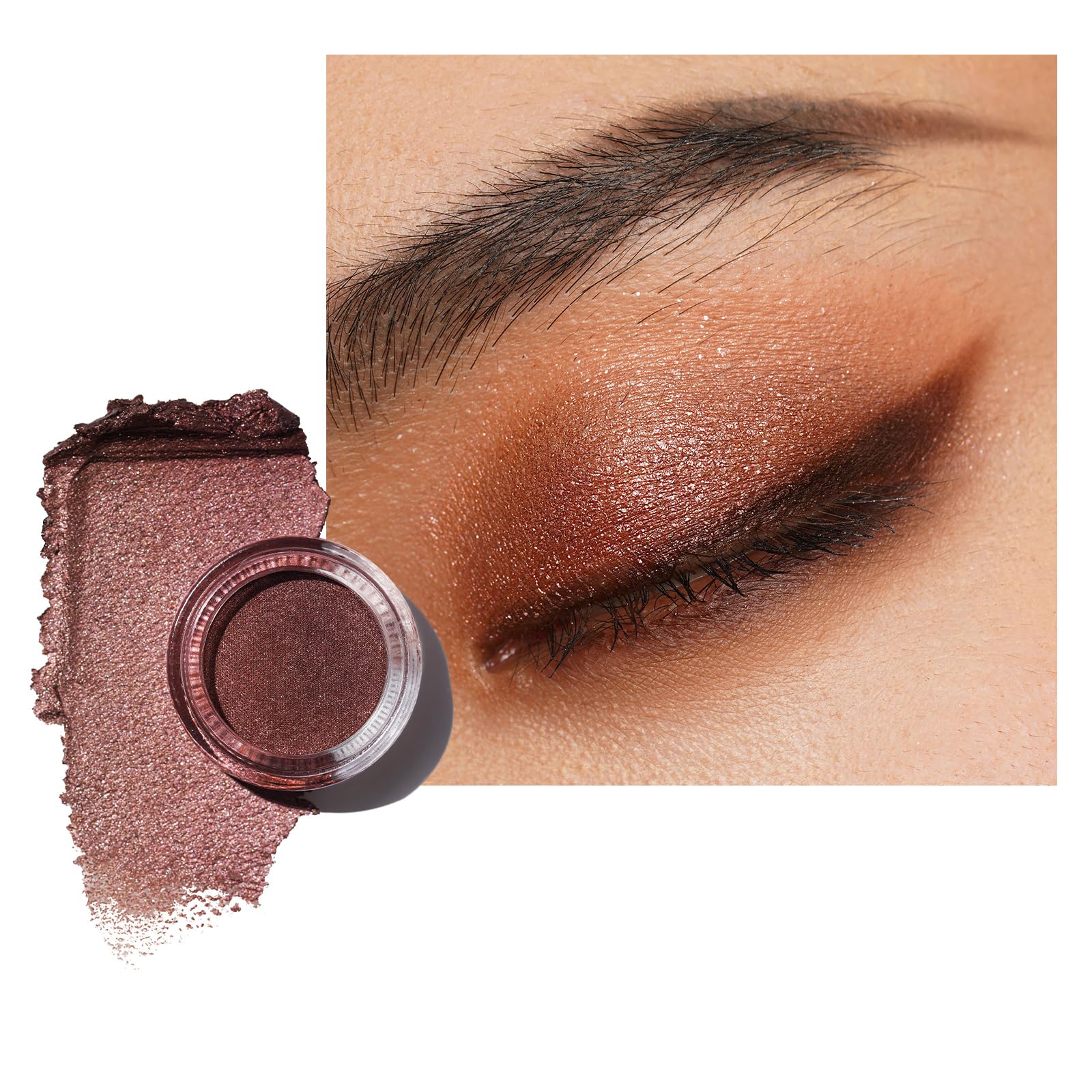 OULAC Cream Eyeshadow, Glitter Brown Eyeshadow, Holds Makeup For 12 Hours +, Waterproof and Sweatproof, Crease Resistant, Vegan | 06g (05) Honey Bunny