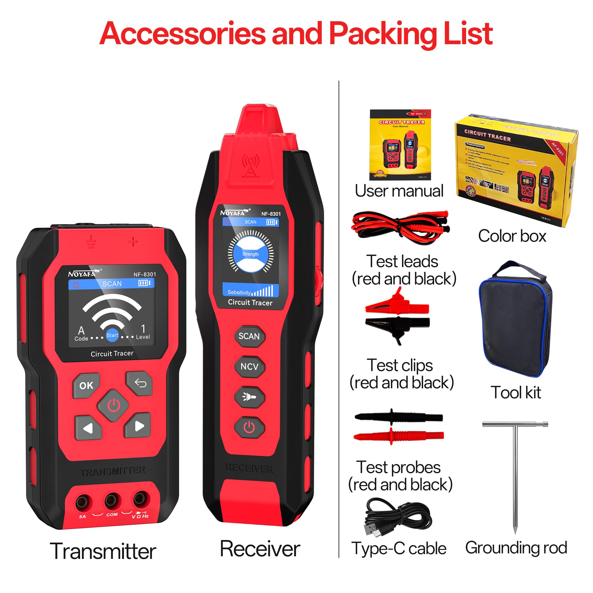 NOYAFA NF-8301 Circuit Tracer - Underground Wire Locator -9 NOYAFA NF-8301 Circuit Tracer - Underground Wire Locator -9