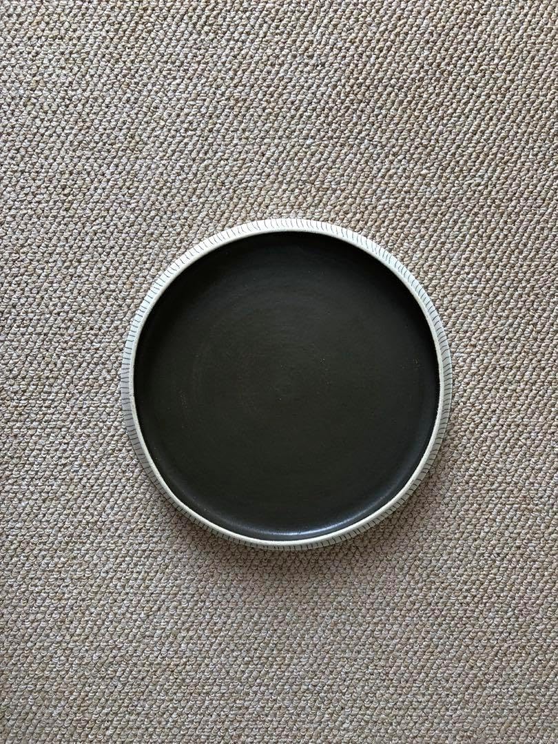 奥田章 リバーシブル板皿 2枚セット 文五郎窯 奥田章 十草 リバーシブル