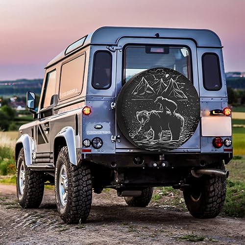 Miniatura 6 de Cubiertas de neumáticos de repuesto para remolque de caravana, madre e hijo, resistentes a la intemperie, a prueba de polvo, universales para