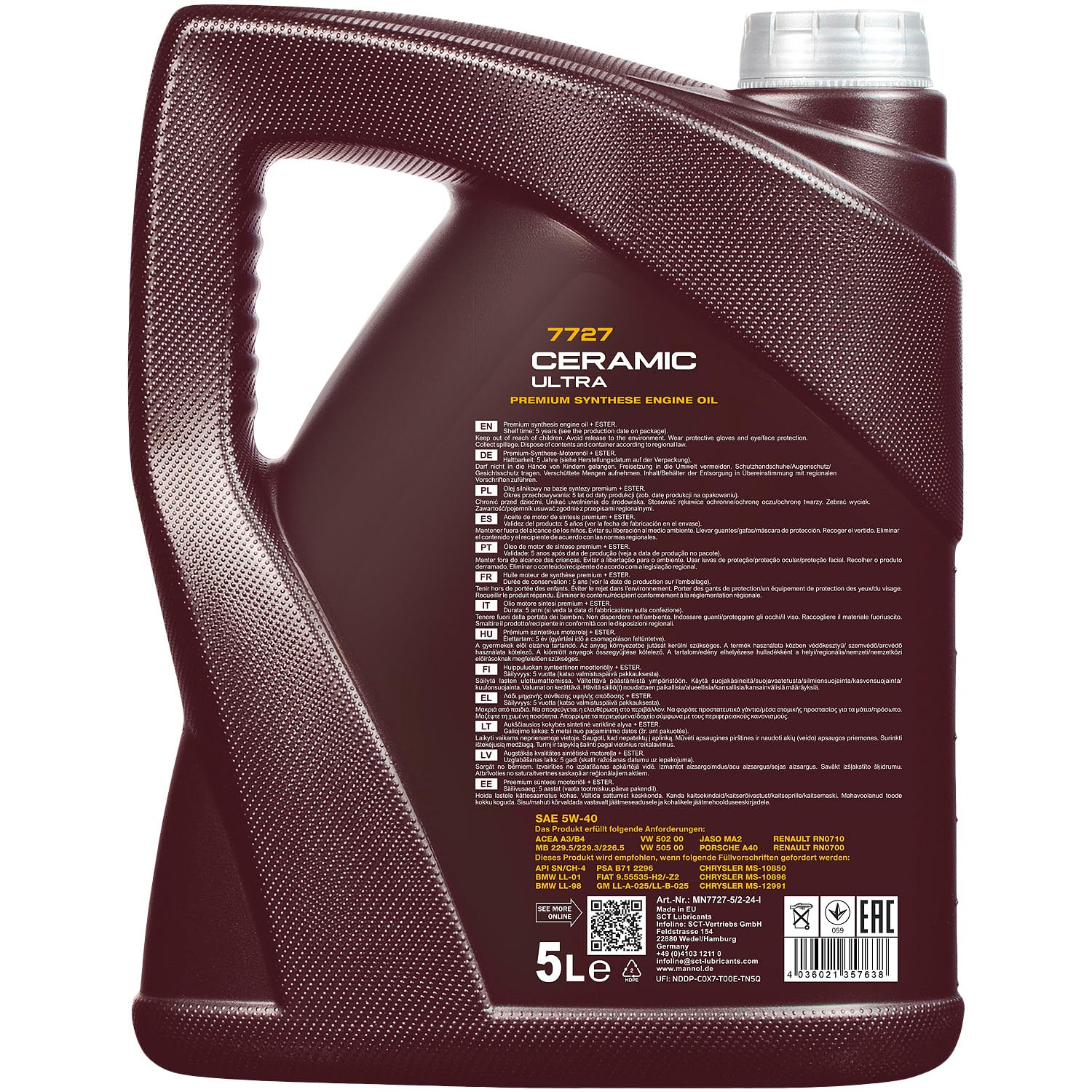 Inspektionspaket enthält 11 Liter Motoröl Ceramic Ultra 5W-40 Ölfilter Luftfilter Innenraumfilter kompatibel mit M-Klasse W164 ML 350 4matic R-Klasse W251 V251 GL-Klasse X164