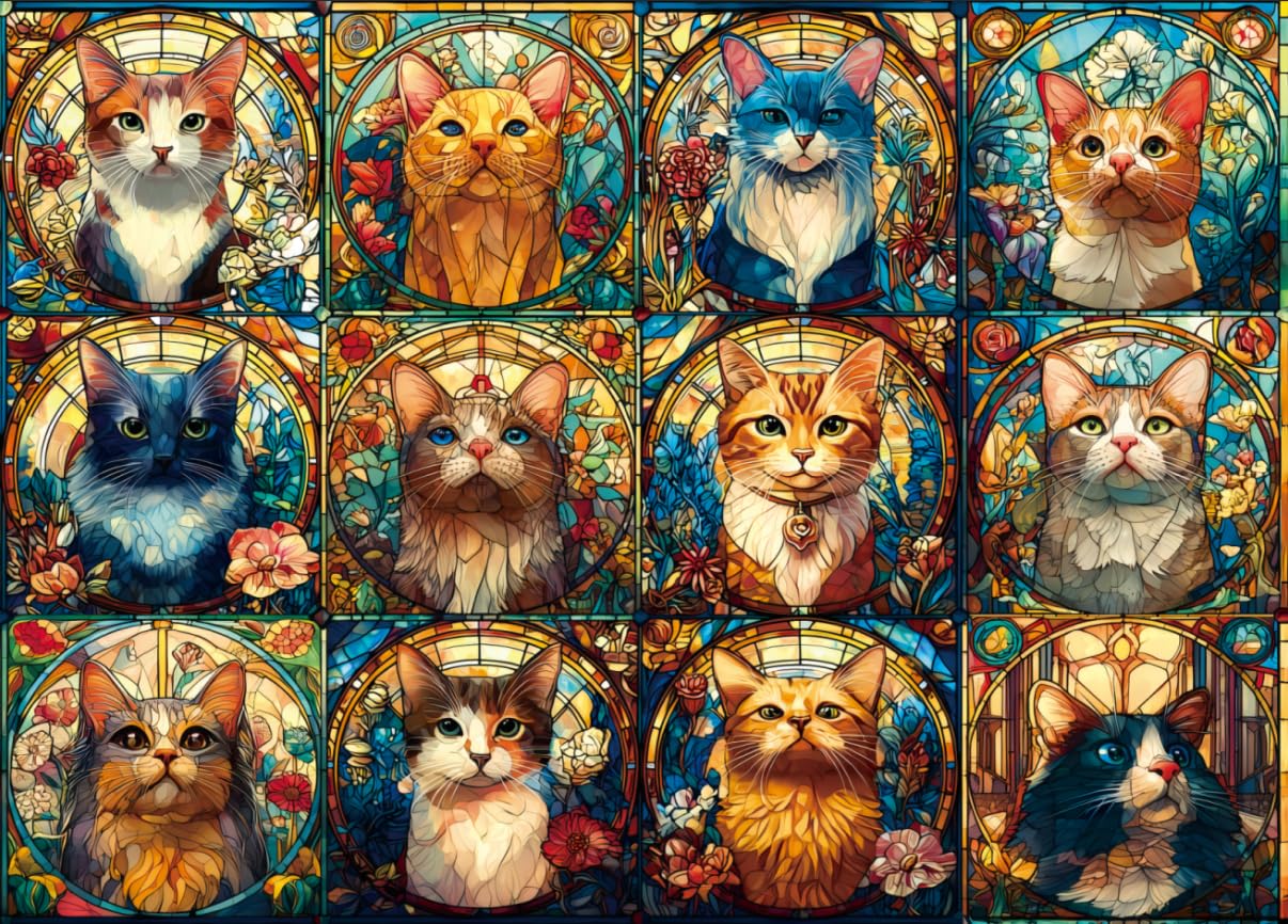 Yiting 1000 Piece Jigsaw Puzzles for Adults, Cat/Owl/Mushroom/Angel/Sea World/Sea turtle/Dolphin Jigsaw Puzzles 1000 Piece for Teen, Family Fun Challenging Game Stress Relief Jigsaw Puzzle Toy Gift โ image 1