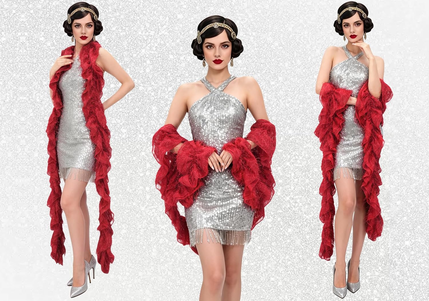 1920s Vintage Boa for Women Gatsby feather boa Flapper Accessories for Prom Dancing