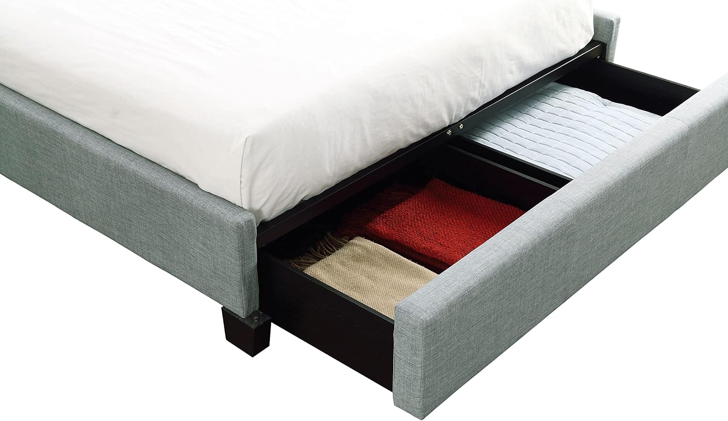 Modus Furniture Solid Wood Footboard-Storage Bed, California King, Ariana - Bluebird Modus Furniture Solid Wood Footboard-Storage Bed, California King, Ariana - Bluebird