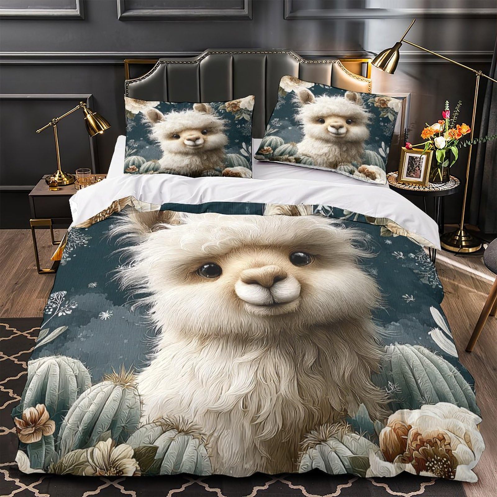 Ensemble literie alpaca 3 pièces, le cadeau d'anniversaire idéal pour fille