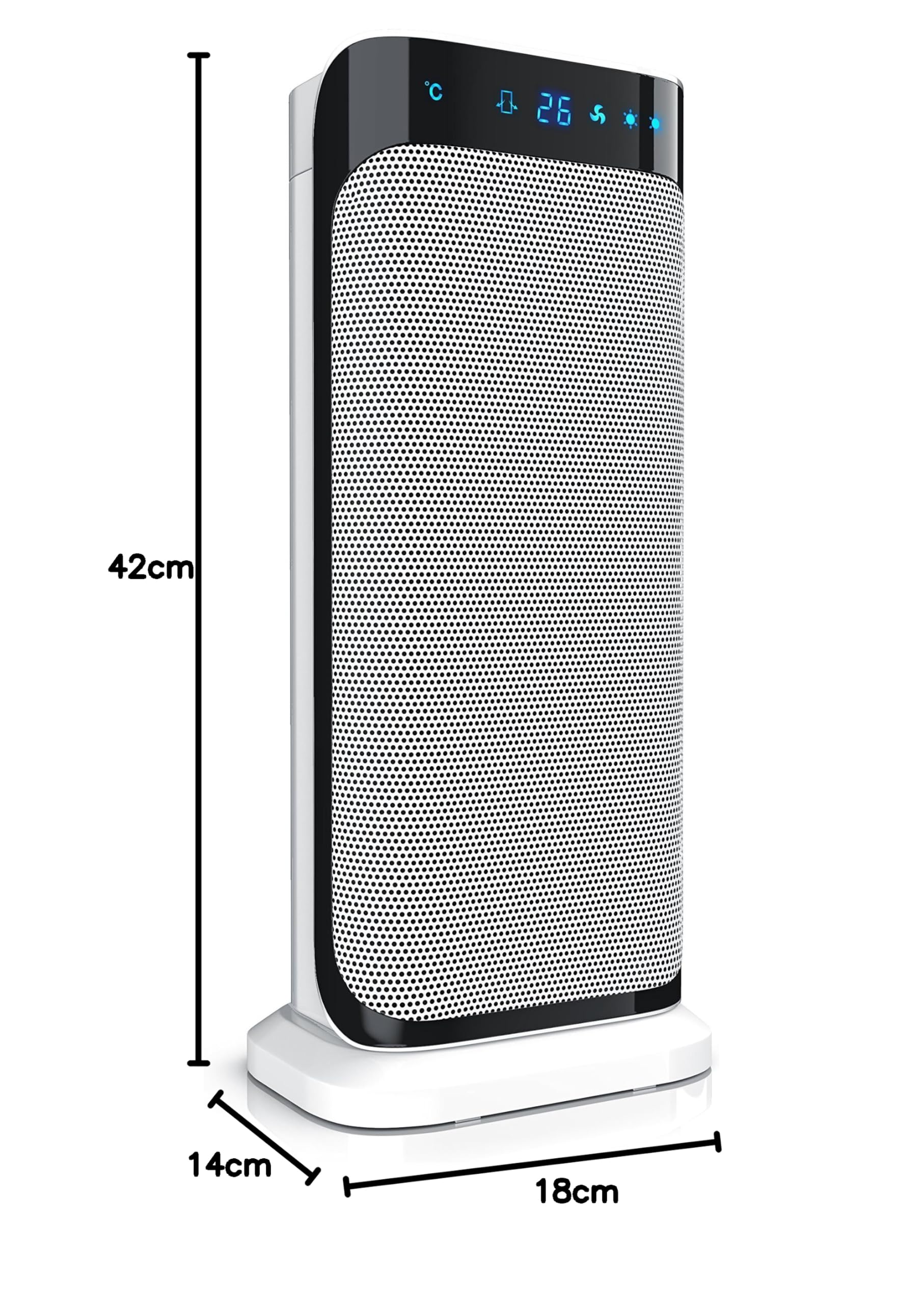 Brandson Chauffage soufflant avec télécommande en céramique pour Salle de Bain et Salle de Bain avec Fonction Oscillation, 2 Niveaux de Chauffage, minuteur et Chauffage - Certifié GS