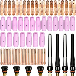 Alffun 68pcs TIG Torch Consumables Accessories KIT for TIG Welding Torch PTA DB SR WP 17 18 26 Back Cap/Collet Body/Alumina Nozzle…