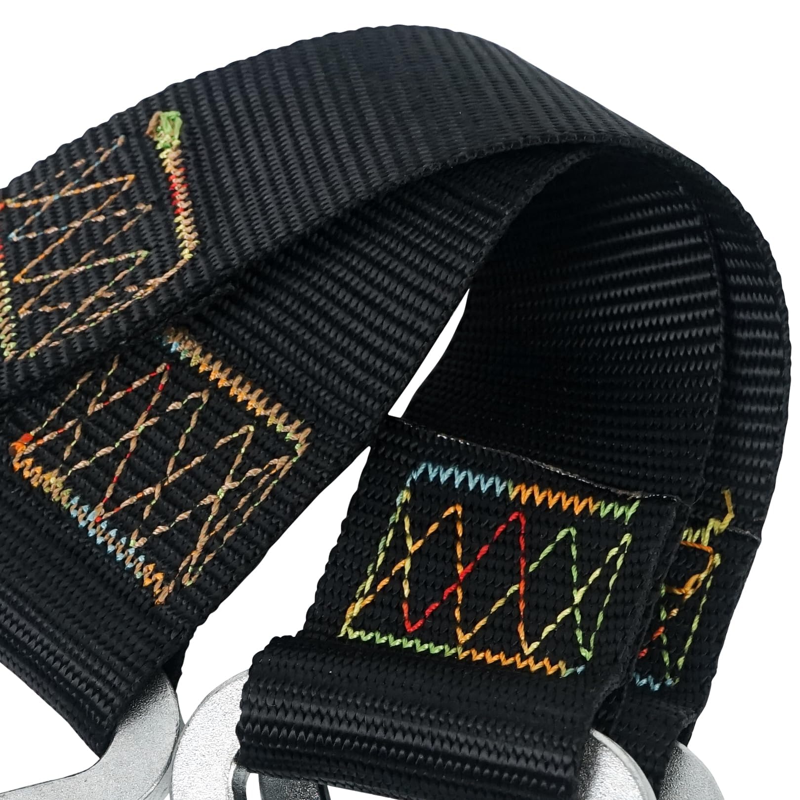 Aoneky Juego de 2 Correas para Hamaca Columpio de Árbol - 25 cm Correa Resistente de Nailon Negro con Mosquetón, Accesorios Colgante de Suspensión para Colgar Hamaca Columpio Saco de Boxeo y MMA