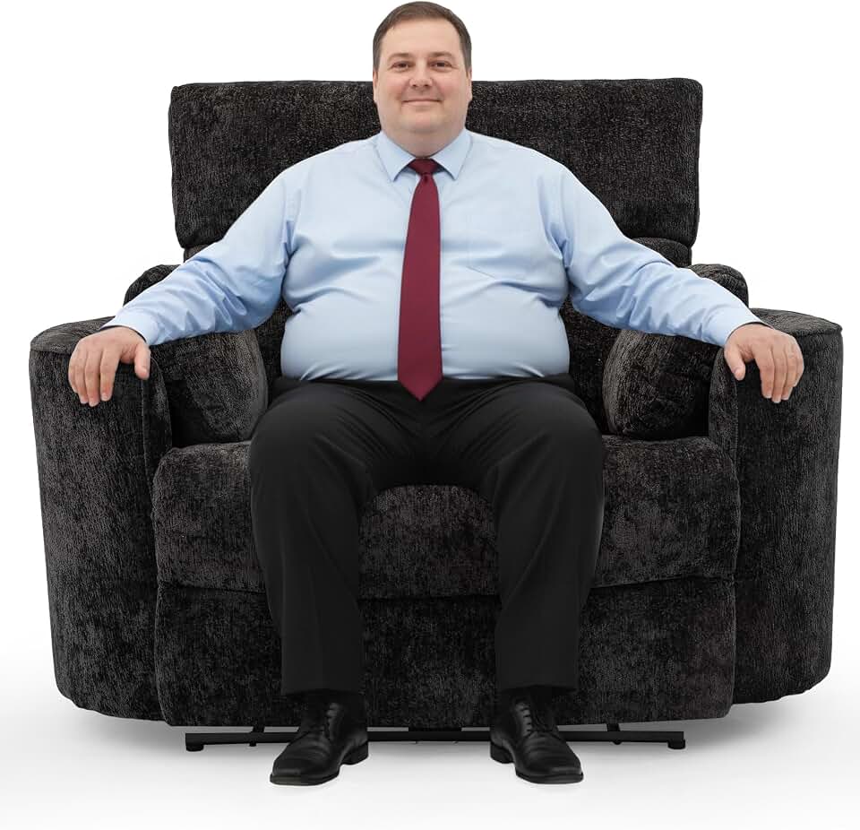 450lbs Oversized Power Recliner Chair, 52" Extra Wide Recliner Chair for Big and Tall Adults, Chenille Fabric Single Sofa with USB & Type-C Ports, 2 Pillows, Cloud Comfort for Living Room