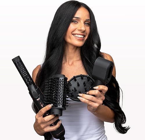 Miniatura 7 de Foxybae Super Styler - Juego de cepillos secadores 4 en 1 - Difusor, cepillo de soplado, barril de rizado de 1.25 pulgadas y cilindro de secado -