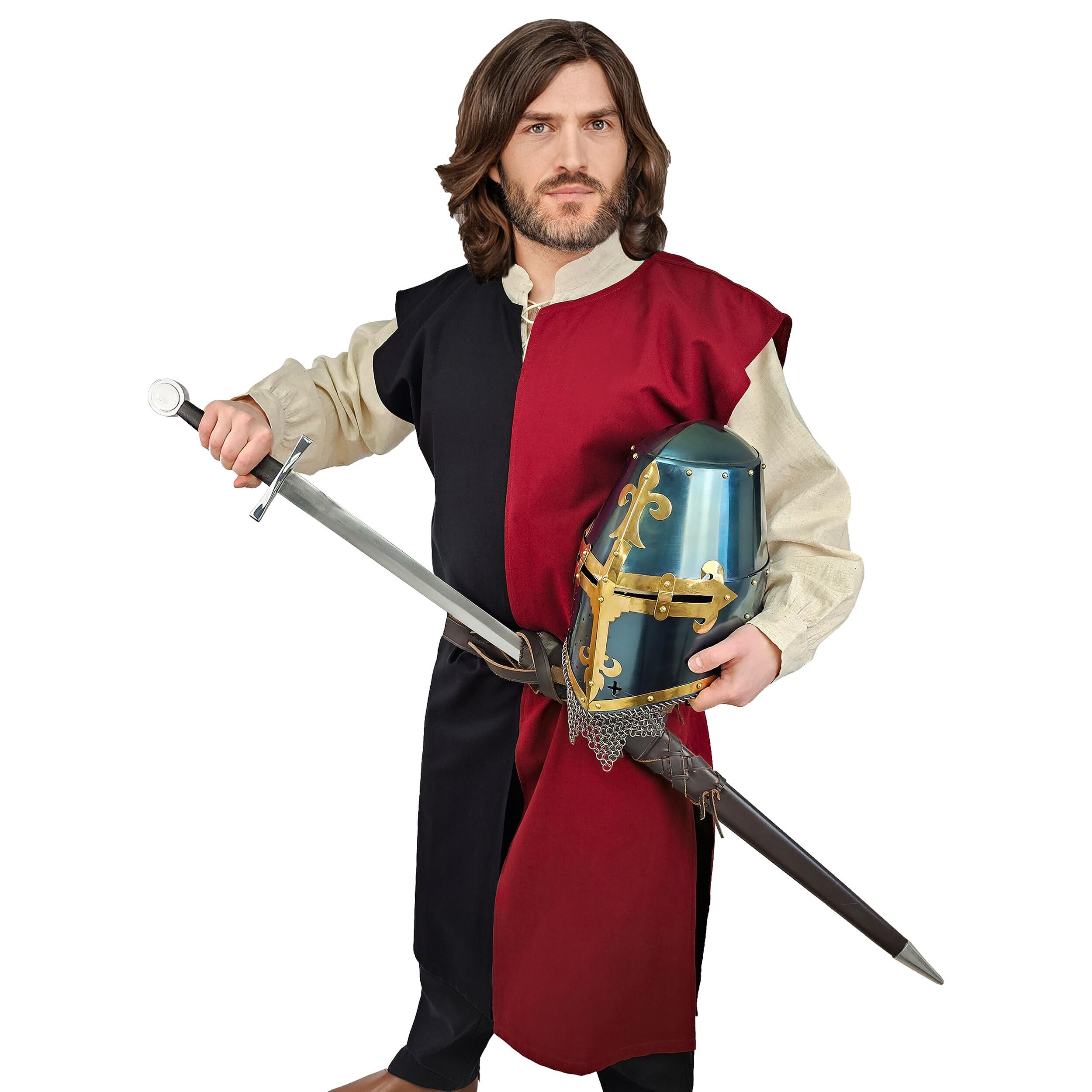 Mittelalter Wappenrock Enzio- zweifarbig- ver. Farbvarianten-Baumwolle- LARP, Reenactment, Mittelalter, Ritter