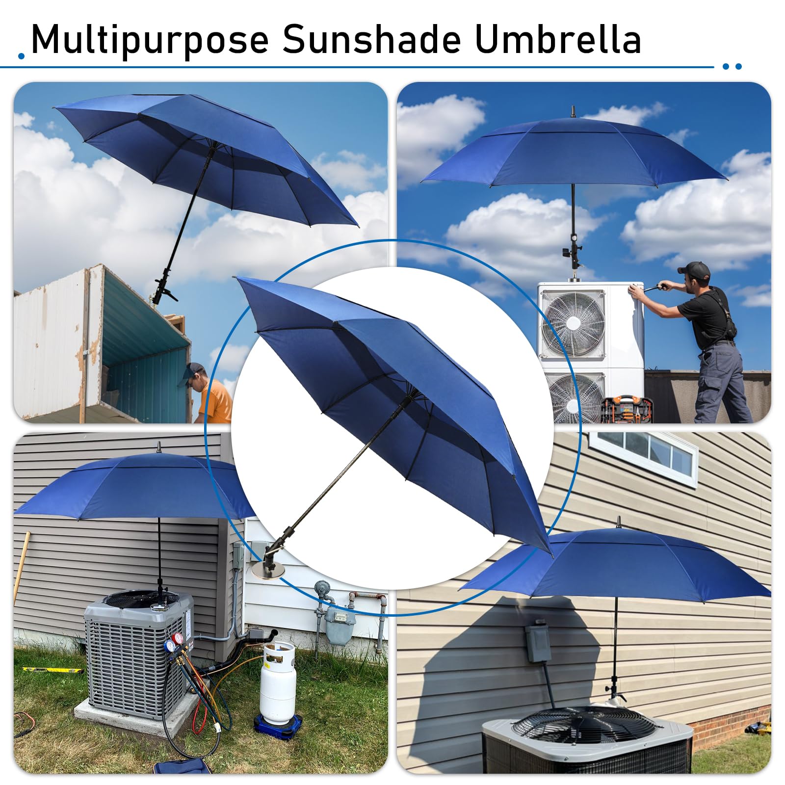 152,4 cm verstellbarer, wasserdichter Regenschirm-Set mit Magnetfuß, Multi-Winkeleinstellung, wasserdichter Arbeitsschirm bietet Schatten und hält Werkzeuge trocken für Reparaturarbeiten im