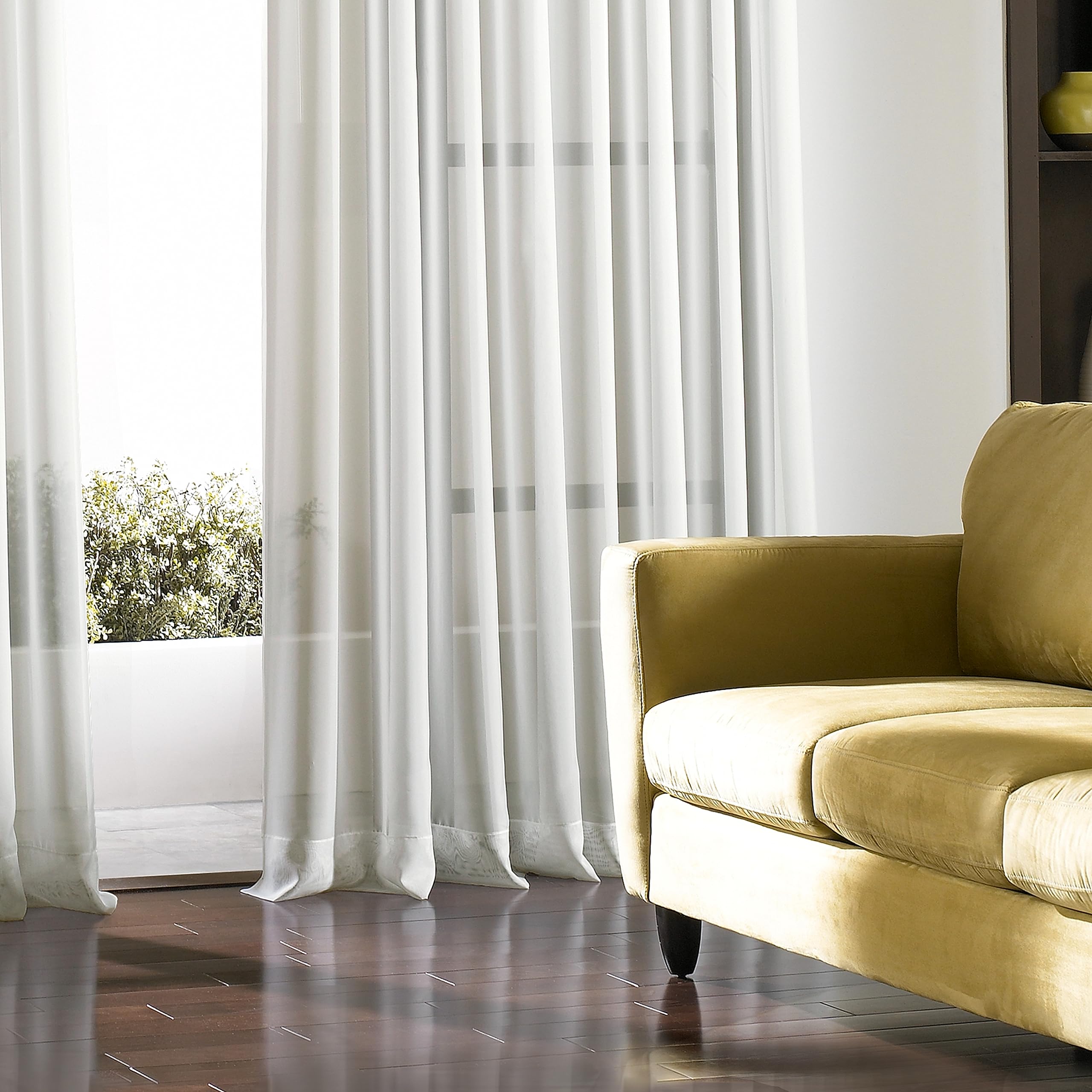 Curtainworks Soho Voile Sheer Grommet Panel, 59 by 95", Winter White, W 59" x L 95" (1 Panels) - Image 4