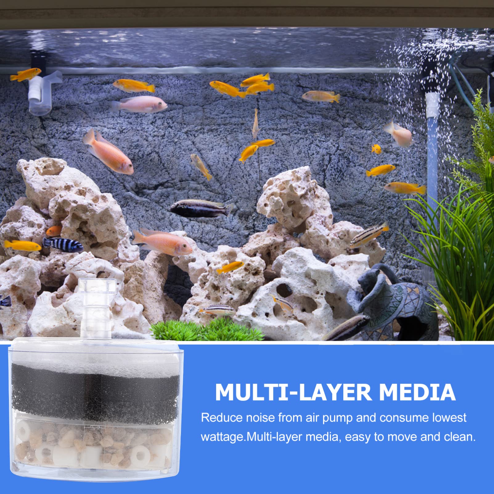 Filtro Per Acquario Filtro Nel Serbatoio Flusso Regolabile Con Spugna A 3 Stadi - Foto 10