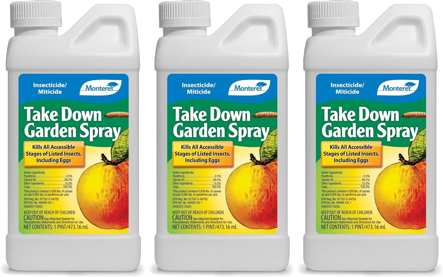 Monterey Take Down Garden Spray RTU Bundled with Measuring Spoon - Ready-to-Use Insecticide for Dormant & Growing Seasons - Controls Aphids, Caterpillars, Mealybugs, and More - 32 oz