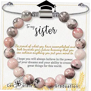 Stocking Stuffers for Teens, Christmas Gifts for Mom from Daughter Beaded Bracelets for Women Teen Girl Gifts Adjustable Charm Link Bead Birthday Graduation Gift for Her Girlfriend Sister