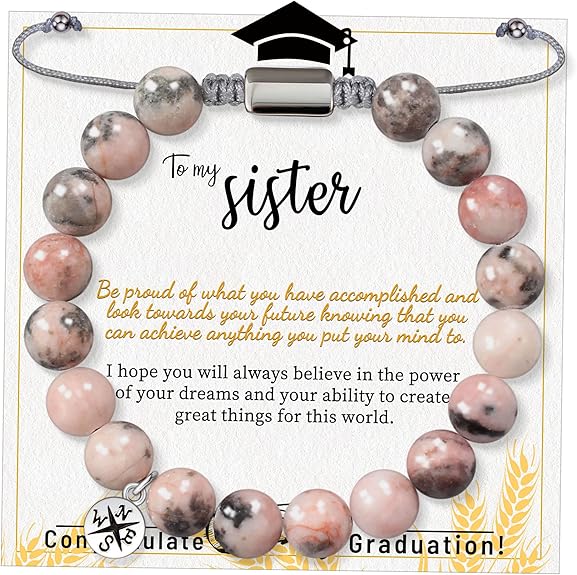 Stocking Stuffers for Teens, Christmas Gifts for Mom from Daughter Beaded Bracelets for Women Teen Girl Gifts Adjustable Charm Link Bead Birthday Graduation Gift for Her Girlfriend Sister