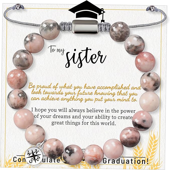 Stocking Stuffers for Teens, Christmas Gifts for Mom from Daughter Beaded Bracelets for Women Teen Girl Gifts Adjustable Charm Link Bead Birthday Graduation Gift for Her Girlfriend Sister