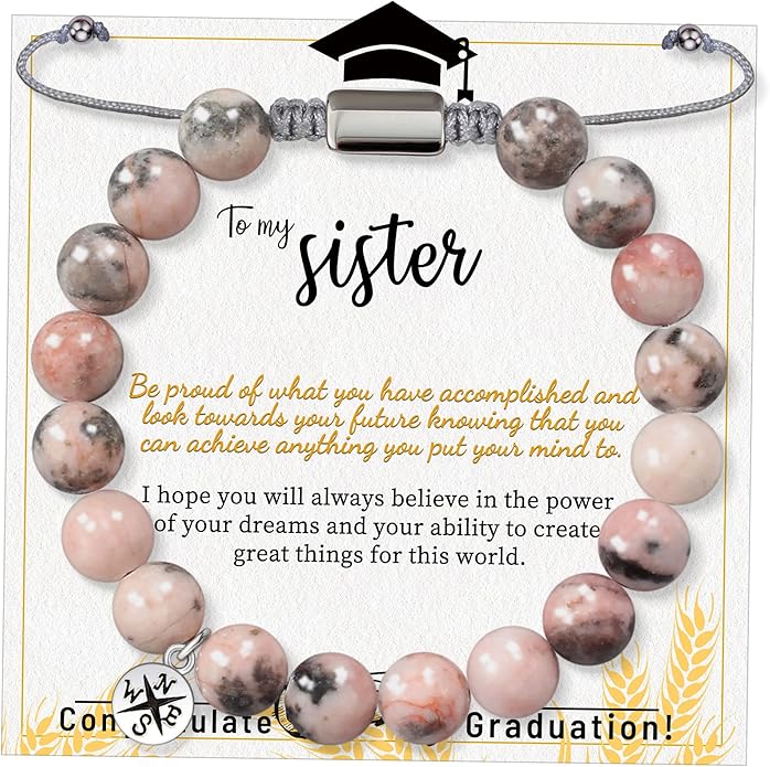 Stocking Stuffers for Teens, Christmas Gifts for Mom from Daughter Beaded Bracelets for Women Teen Girl Gifts Adjustable Charm Link Bead Birthday Graduation Gift for Her Girlfriend Sister