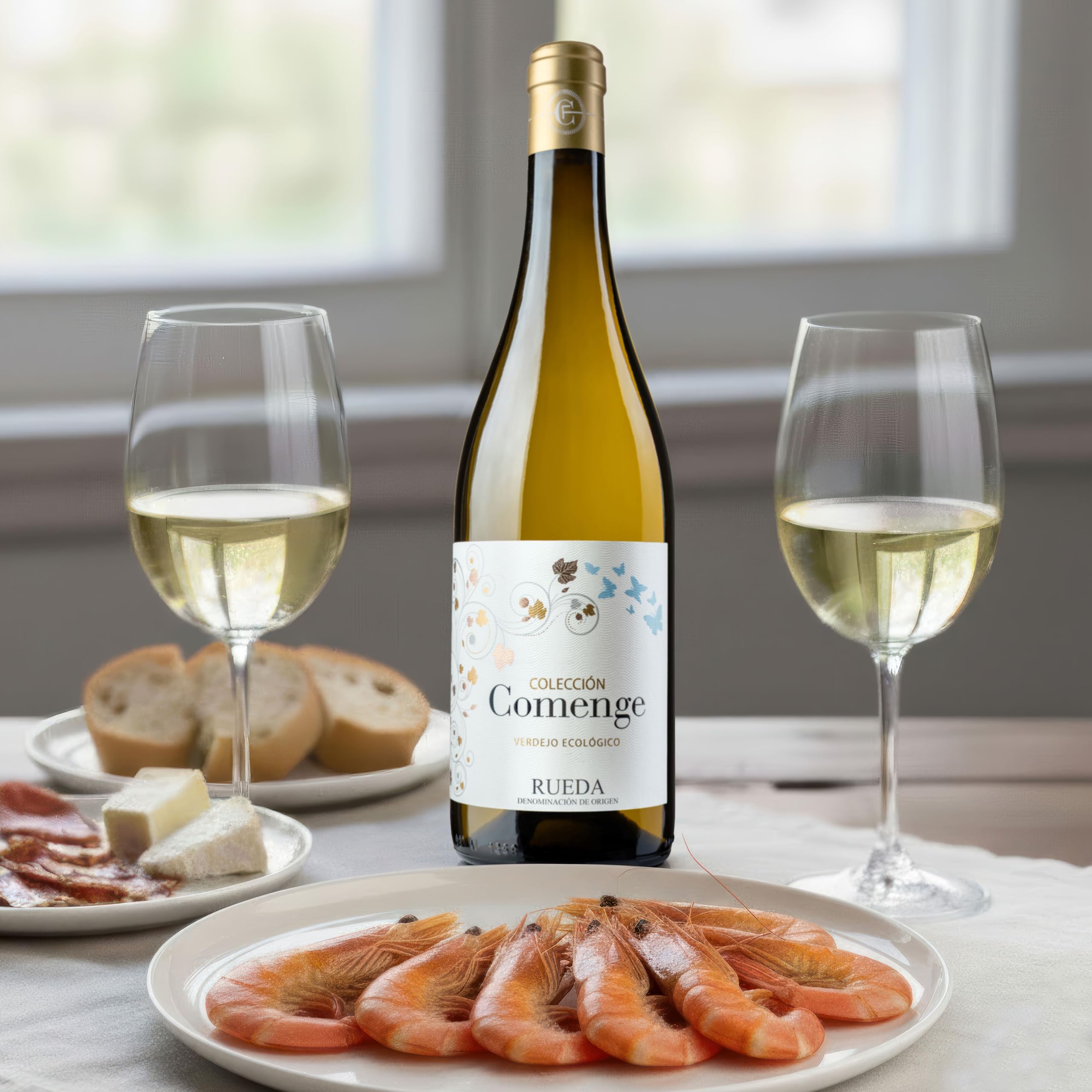 Vino Blanco Verdejo" 2024 D.O. Rueda – Pack 4 vino blanco + Incluye Sacacorchos Premium - Verdejo Ribera del Duero DO Rueda - Caja regalo vinos blancos Bodegas Comenge