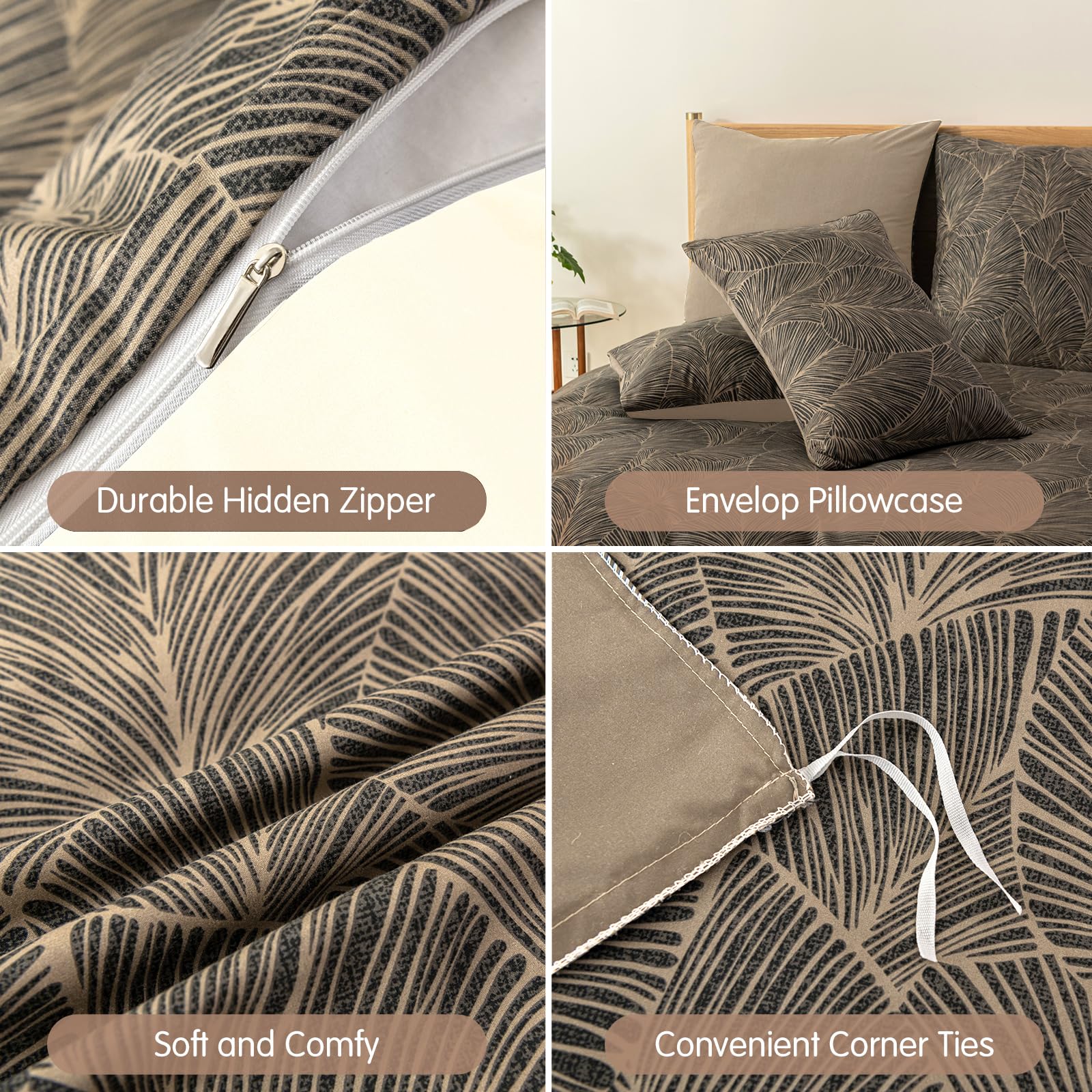 Tokokio Parure de lit 3 pièces 200 x 200 c - en icrofibre