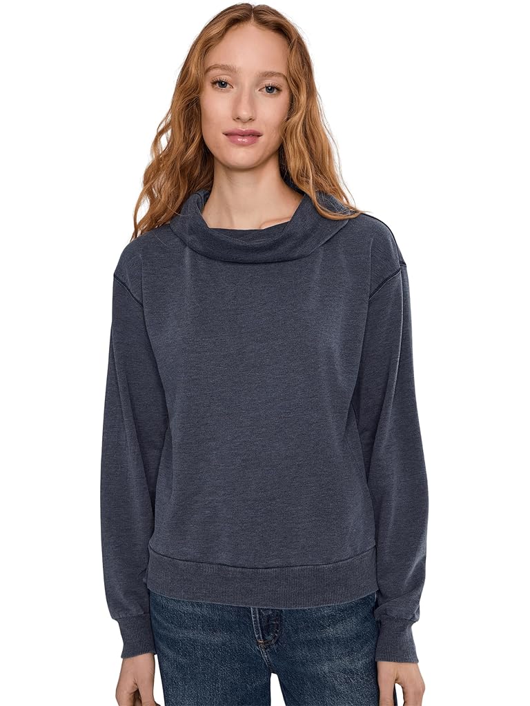 Mod-o-doc Long Sleeve Draped Turtleneck Sweatshirt