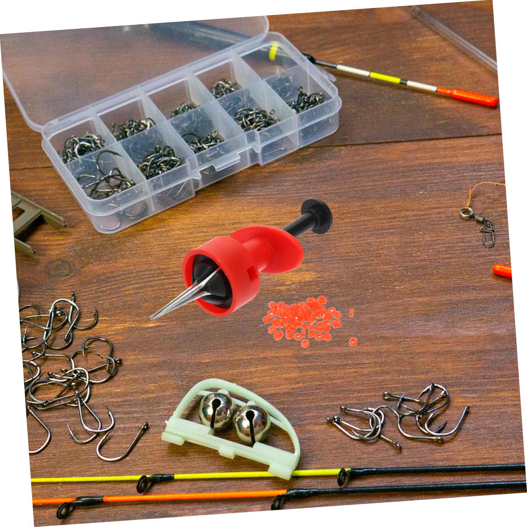 ORFOFE Clip para Lombrices Rojas de Pesca Juego Multifuncional 2 Clips Plásticos Resistentes y 1 Tira Elástica 15X3 CM 3000 Unidades Equipo Práctico para Aficionados Pesca