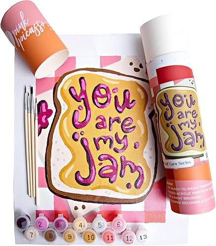 Pink Picasso Kits de colección de cuidado personal de pintura por números para adultos y principiantes Kits de pintura de lienzo únicos de 8 x 10