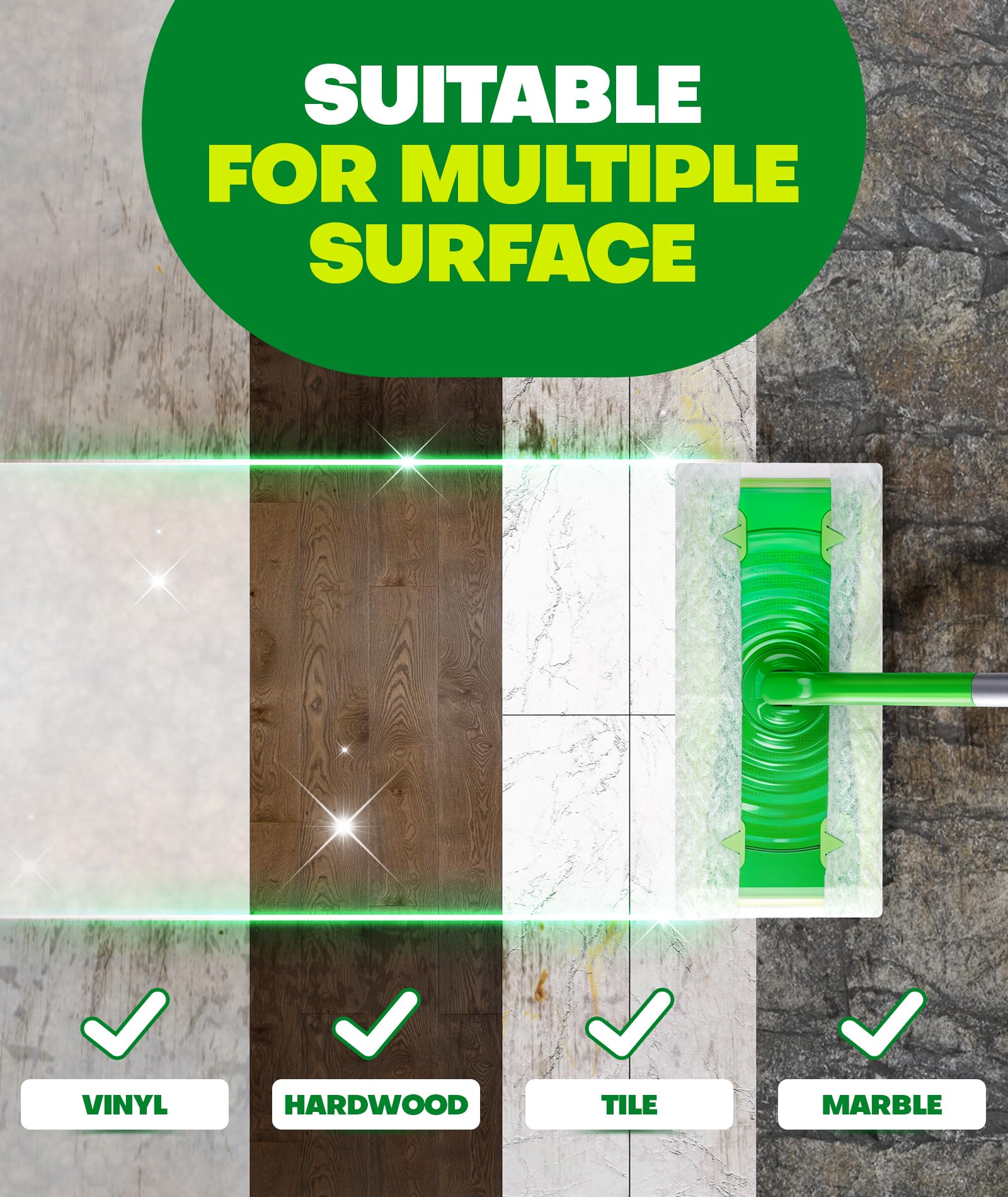60 Count Dry Sweeping Cloths Refills For Swiffer Sweep Mop, 4X Clean Power