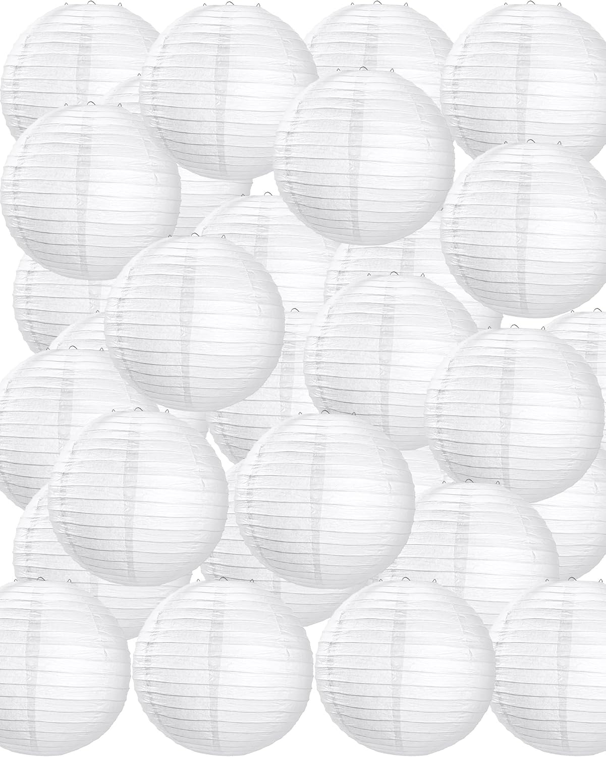Treela 90 Pack White Chinese Japanese Paper Lanterns Decorative Hanging Ball Paper Lantern Lamps for Wedding Birthday Party Baby Shower Home Decorations(4 Inch)