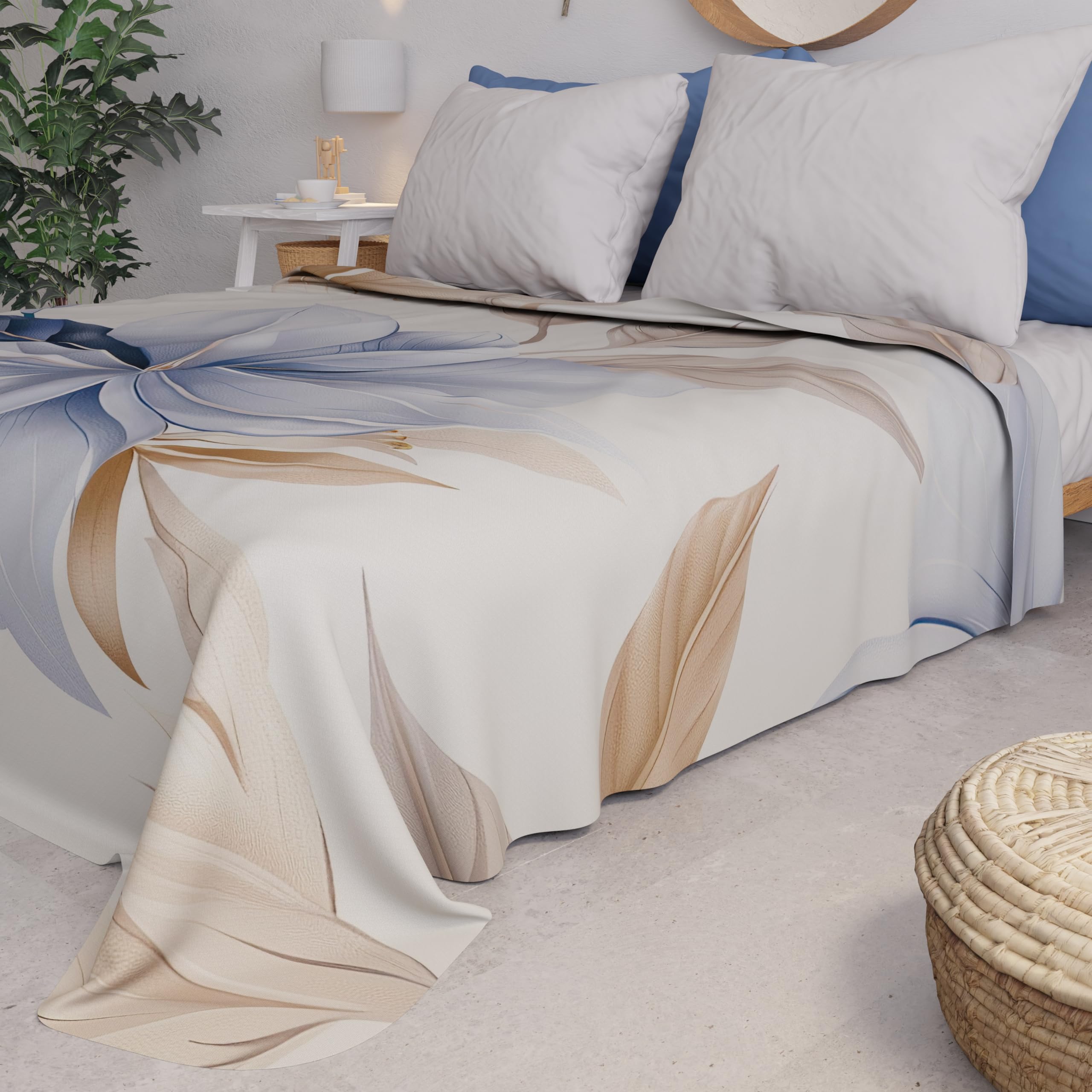 PETTI Artigiani Italiani - Spring Summer Double Bedspread Lightweight Double Bed Sheet Bedspread 164 Floral 100% Made in Italy - Image 4
