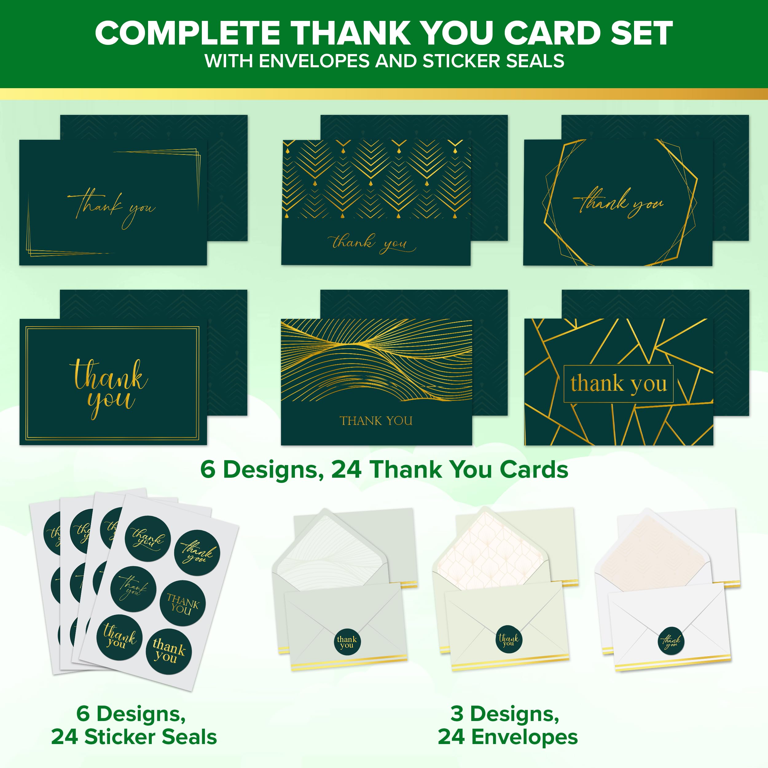 Decorably 24 Pack Gold-Foiled Welcome To The Team Cards With Envelopes