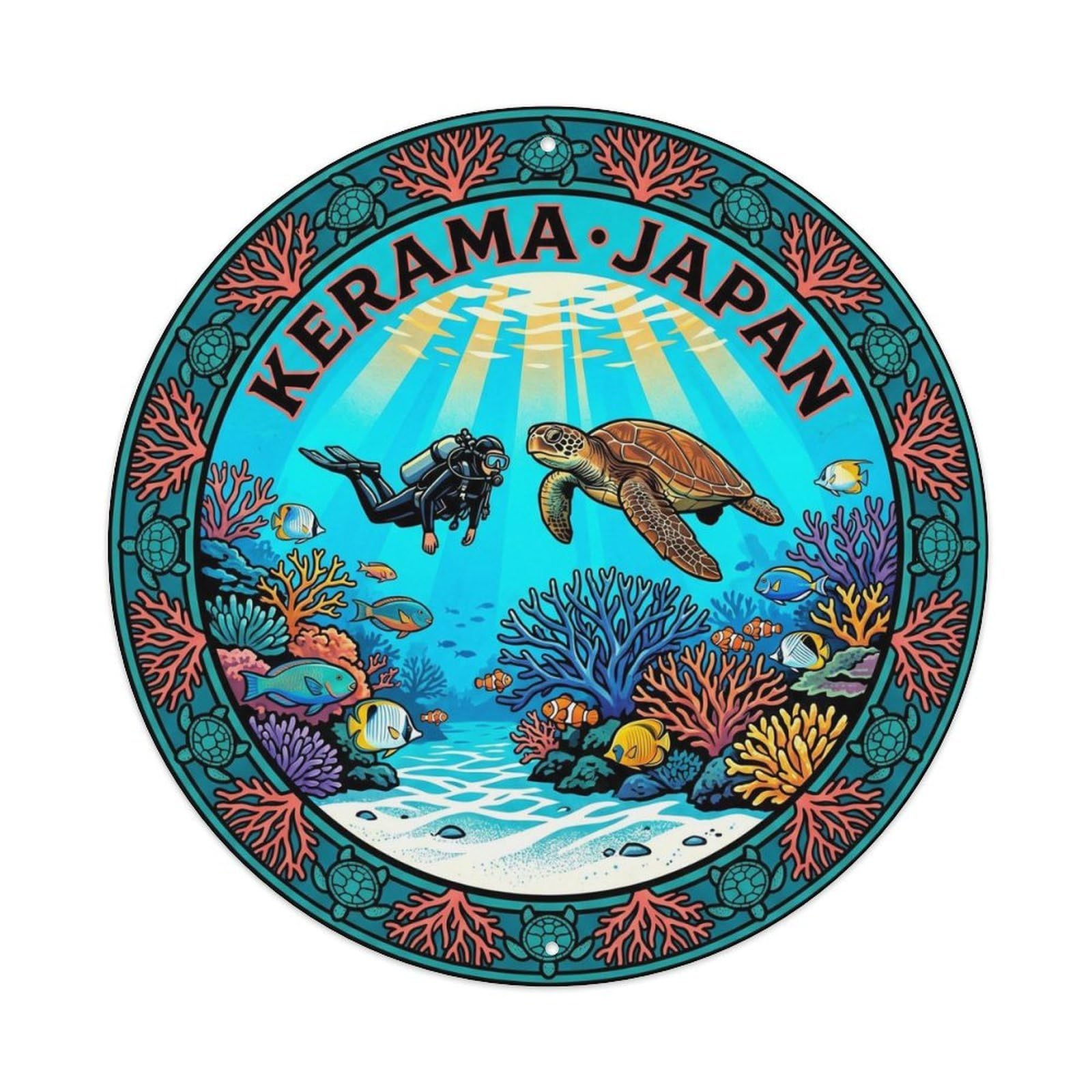 Kerama Okinawa Sea Turtle Animal Nature Marine Metal Tin Sign