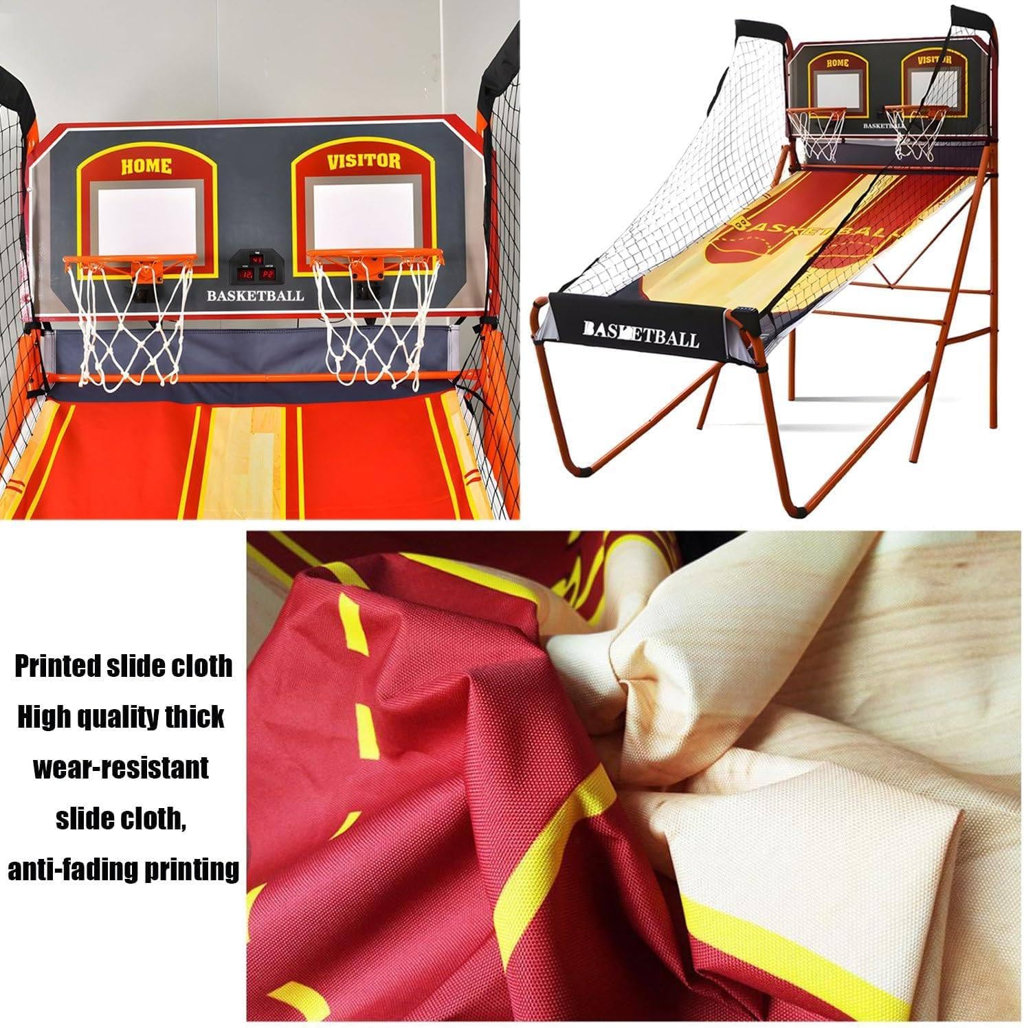 Pallacanestro elettronico pieghevole con arcade Dual Shot e Scorekeeper, include palle da basket per uso interno ed esterno