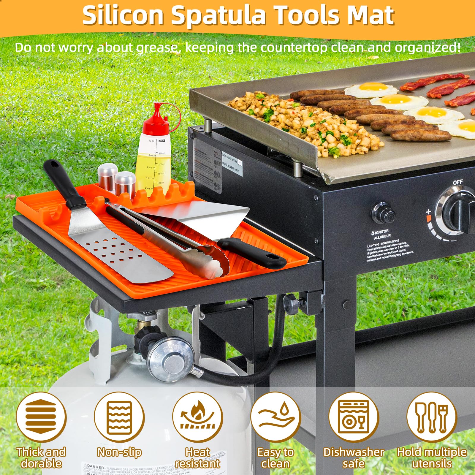 WA 27-teiliges Grillzubehör-Set Für Blackstone & Flache Grills – Inkl. Spatel, Presse, Abdeckung & Aufbewahrungstasche