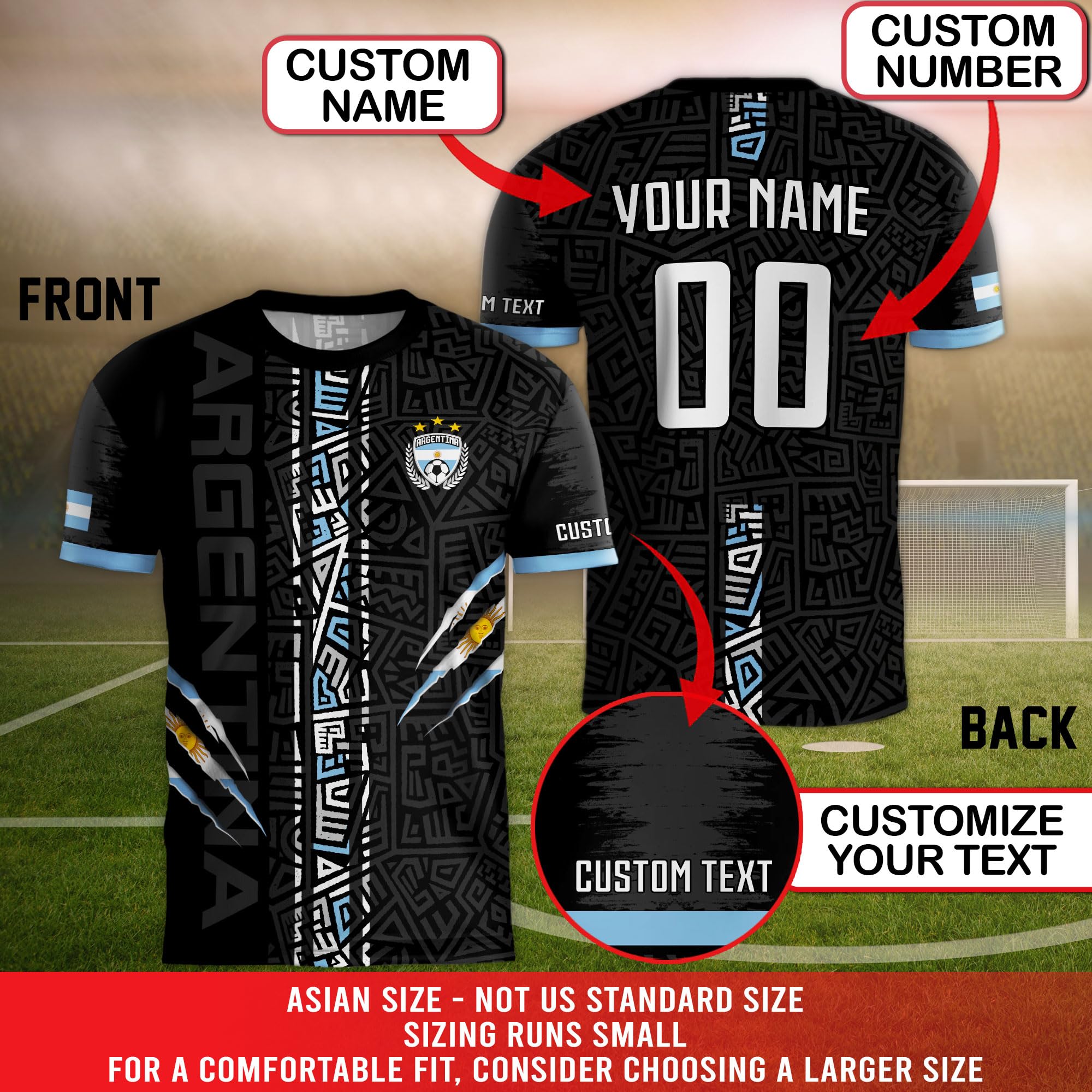 Customized Jersey Argentina, Custom Argentinian Soccer Jersey, Argentina Jersey Men, Retro Soccer Jerseys for Men 2